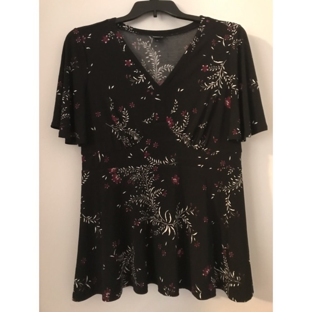 Torrid Black Flutter Sleeve Shirt